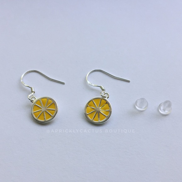 🛍 Sterling Silver Lemon Drop Earrings .925 Hook - Picture 2 of 8